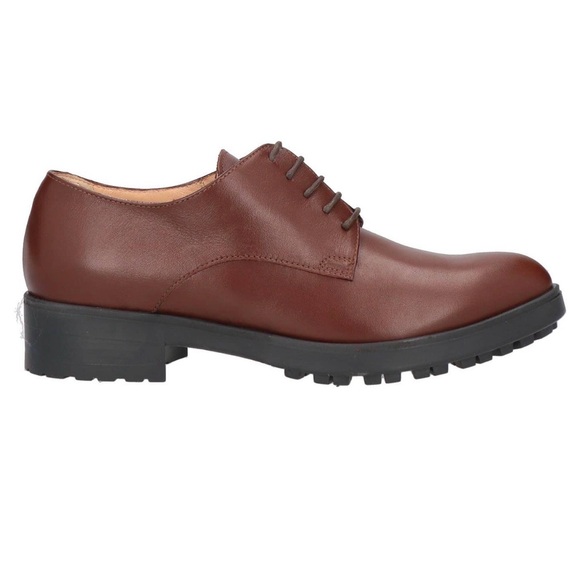 NIB Women's Brown Leather Derby with Lug Sole sz 41 - made in Italy 🇮🇹